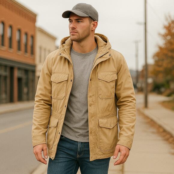 Vintage Men's Old Navy Hooded Cargo Jacket size XL - Picture 1 of 7